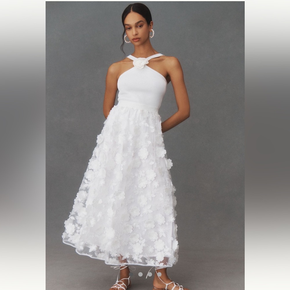 BHLND Jones 3D Floral A-Line Maxi Skirt